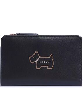 Radley London Heritage Dog Black Outline medium bifold wallet.